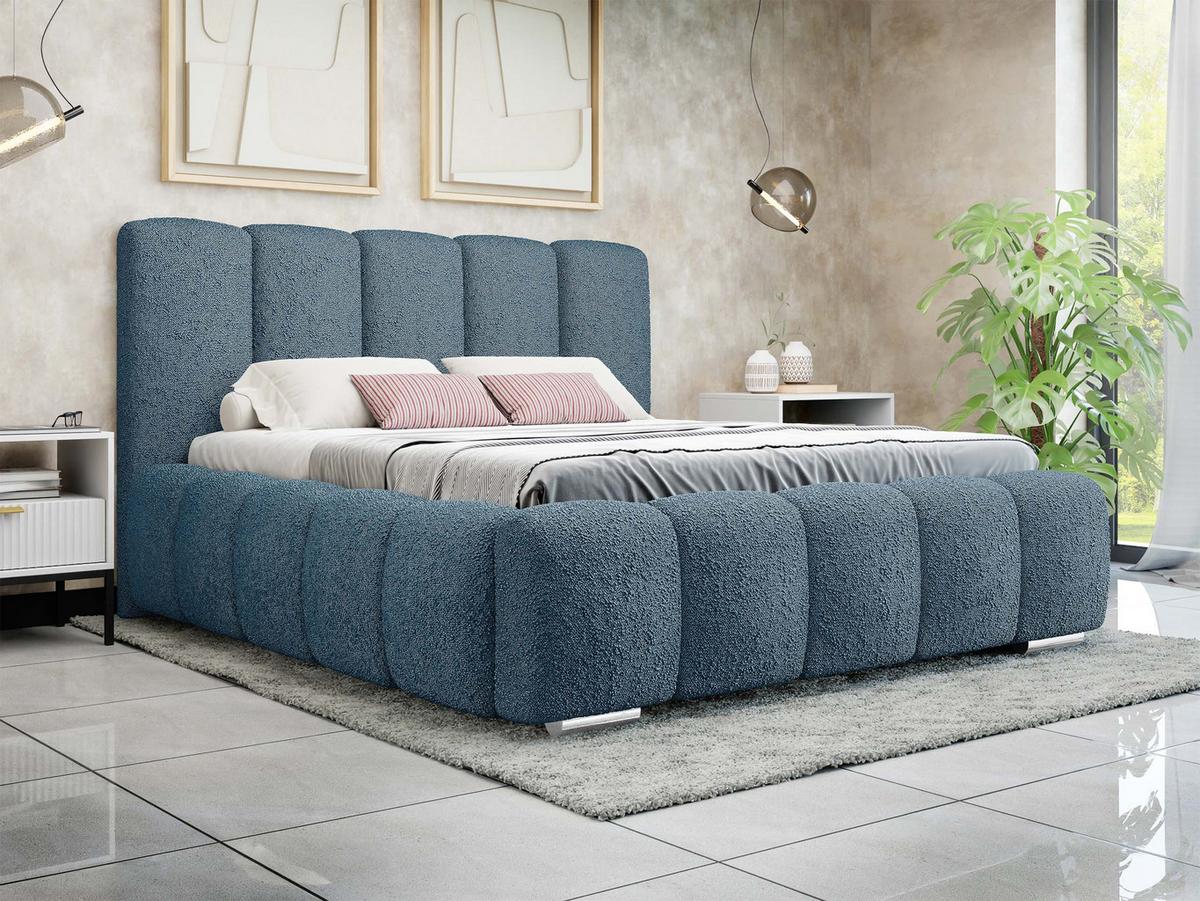 POLSTERBETT Wizko Boucle - Chromfarben/Naturfarben, Holz/Holzwerkstoff (160/200cm) - MIRJAN24