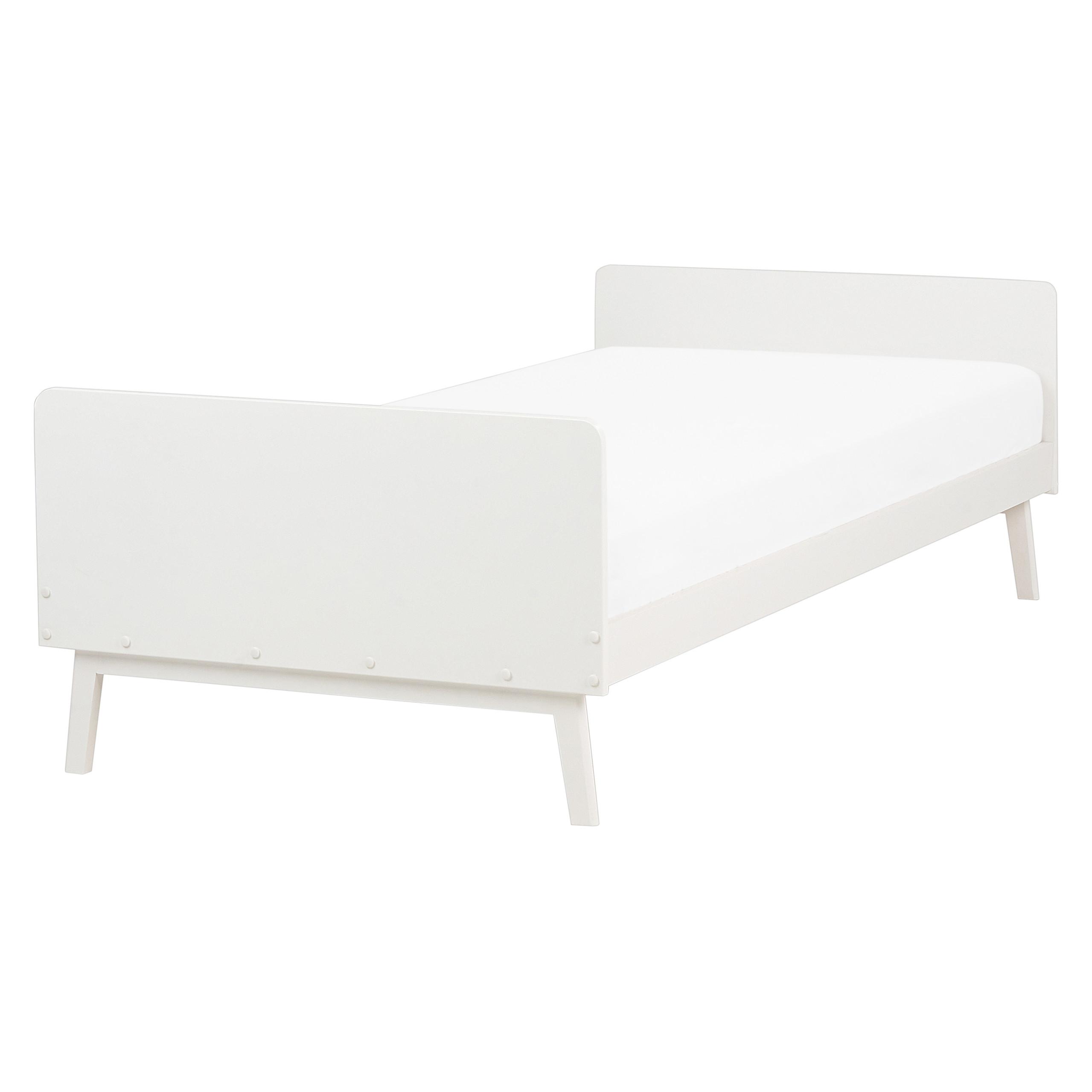 BETT mit Lattenrost 90/200 cm Weiß Bonnac - Weiß, Holz (90/200cm) - Beliani