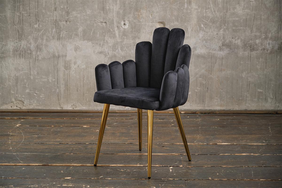 ESSZIMMERSTUHL FREJA Schwarz Velvet (1er-Set) - Schwarz, Textil (59/86/55cm) - KAWOLA