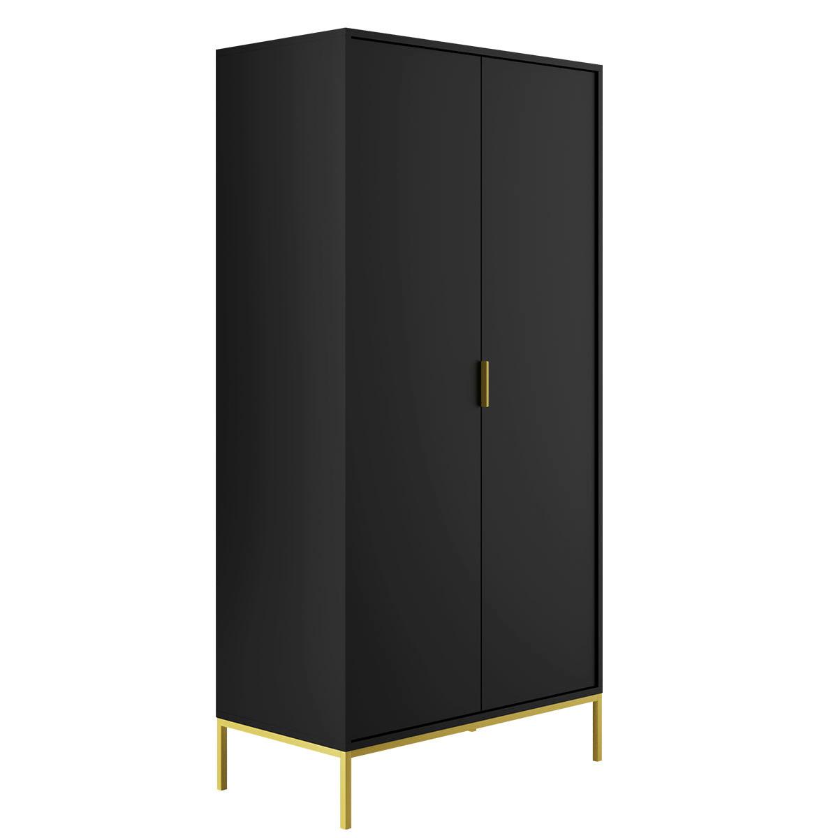 SCHRANK 2 Türen Seattle Schwarz - Schwarz, Holzwerkstoff (100/205.4/55cm) - Petits-meubles