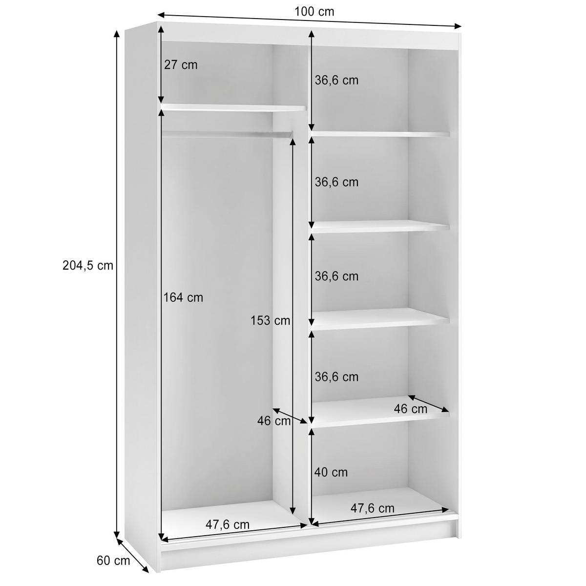 SCHWEBETÜRENSCHRANK Donatello mit 2 Türen und Schubkasteneinsatz, 100 cm, eiche Artisan+Schwarz - Schwarz/Eiche Artisan, Holzwerkstoff (100/205/60cm) - Beautysofa