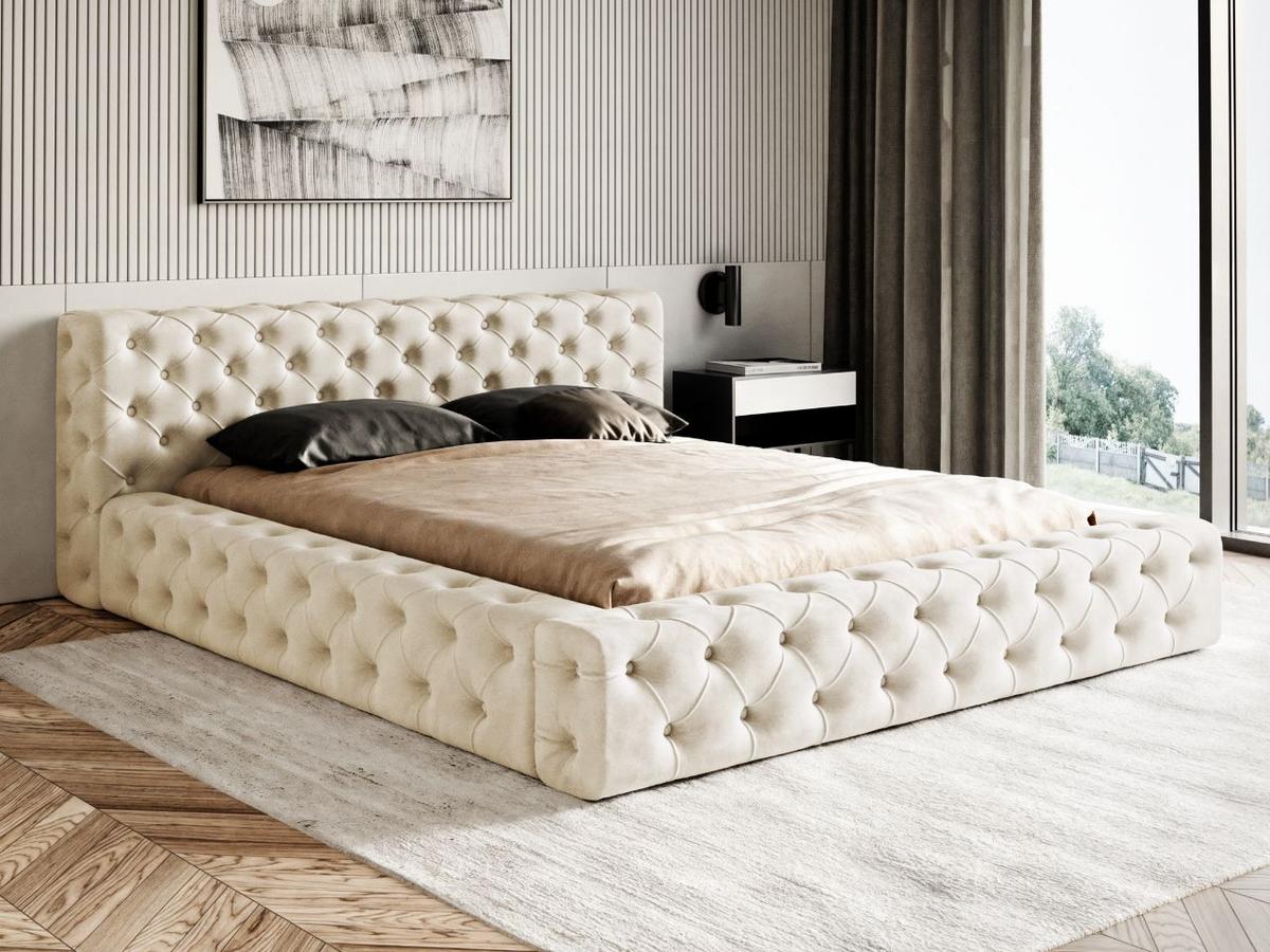 POLSTERBETT Palini 180x200 Beige - Beige, Textil (180/200cm) - Graingold