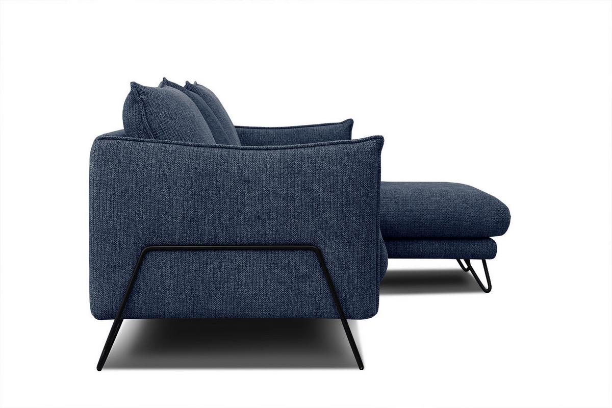 ECKSOFA HOSTEN 4-Sitzer, dunkelblau - Schwarz/Dunkelblau, Holzwerkstoff/Textil (269/158cm) - Wozimo