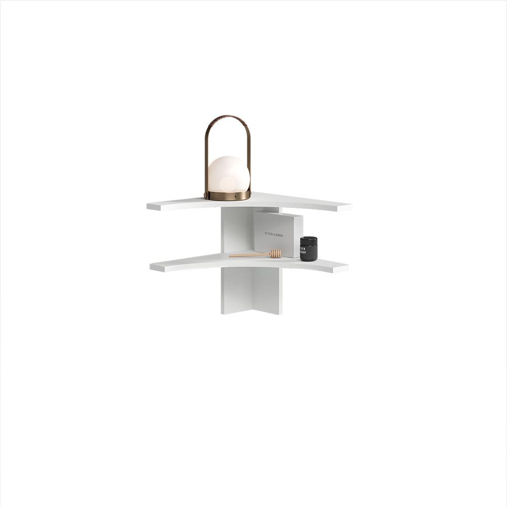 ECKREGAL Tiberio Weiß 43.5 x 37 cm - Weiß, Holzwerkstoff (43.5/37/43.5cm) - Livinity®