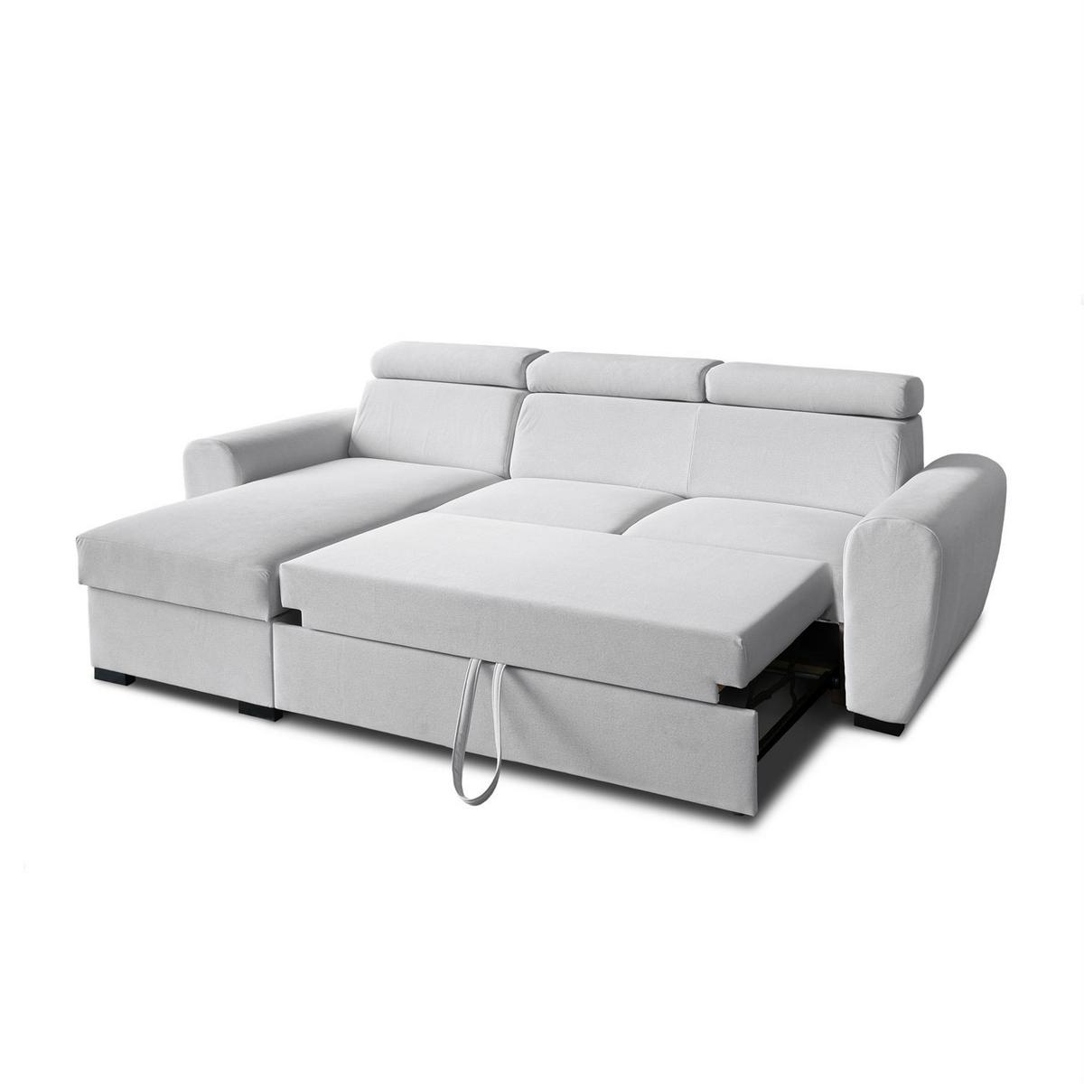 ECKSOFA FALCO mit Schlaffunktion Elli 81 - Grau, Textil (253/174cm) - Lookway