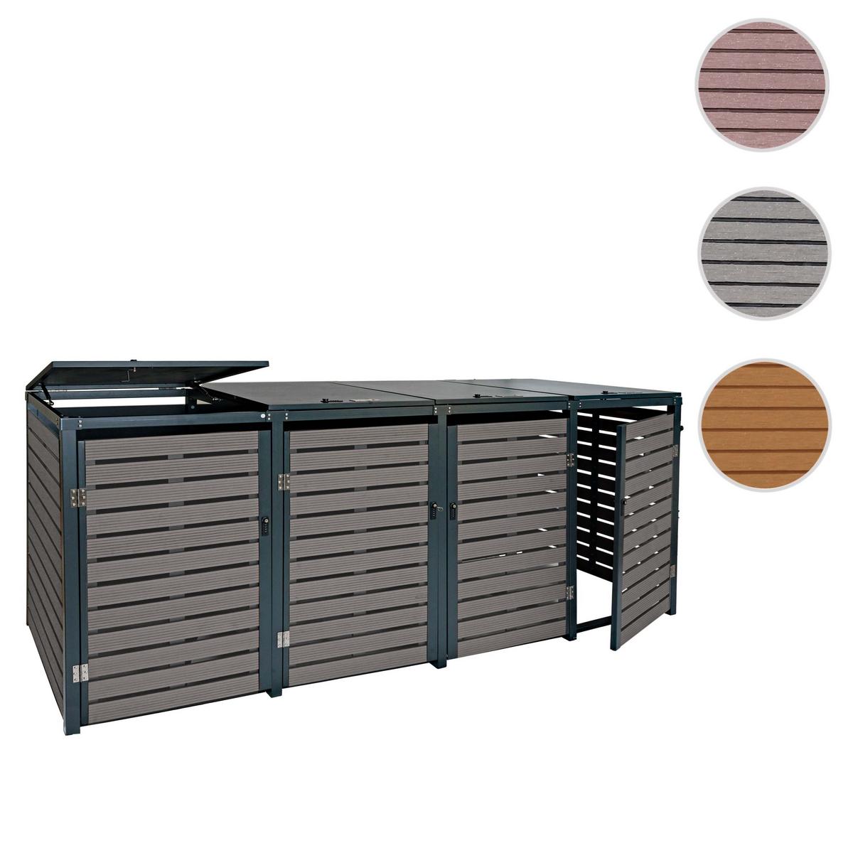 MÜLLTONNENVERKLEIDUNG 4ER Anthrazit - Anthrazit, Metall (264/119/84cm) - MCW