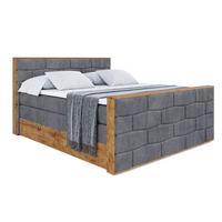 BOXSPRINGBETT mit Matratze H3|H4 und Lattenrost - LOLLI8-Z KING-120x200 - Dunkelgrau Casablanca - Dunkelgrau, Holzwerkstoff (120/200cm) - ALTDECOR