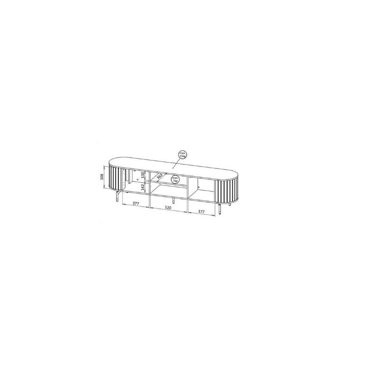 LOWBOARD THIRA 180,1/49/40 cm, Schwarz - Schwarz, Holzwerkstoff (180.1/49/40cm) - MASSENO