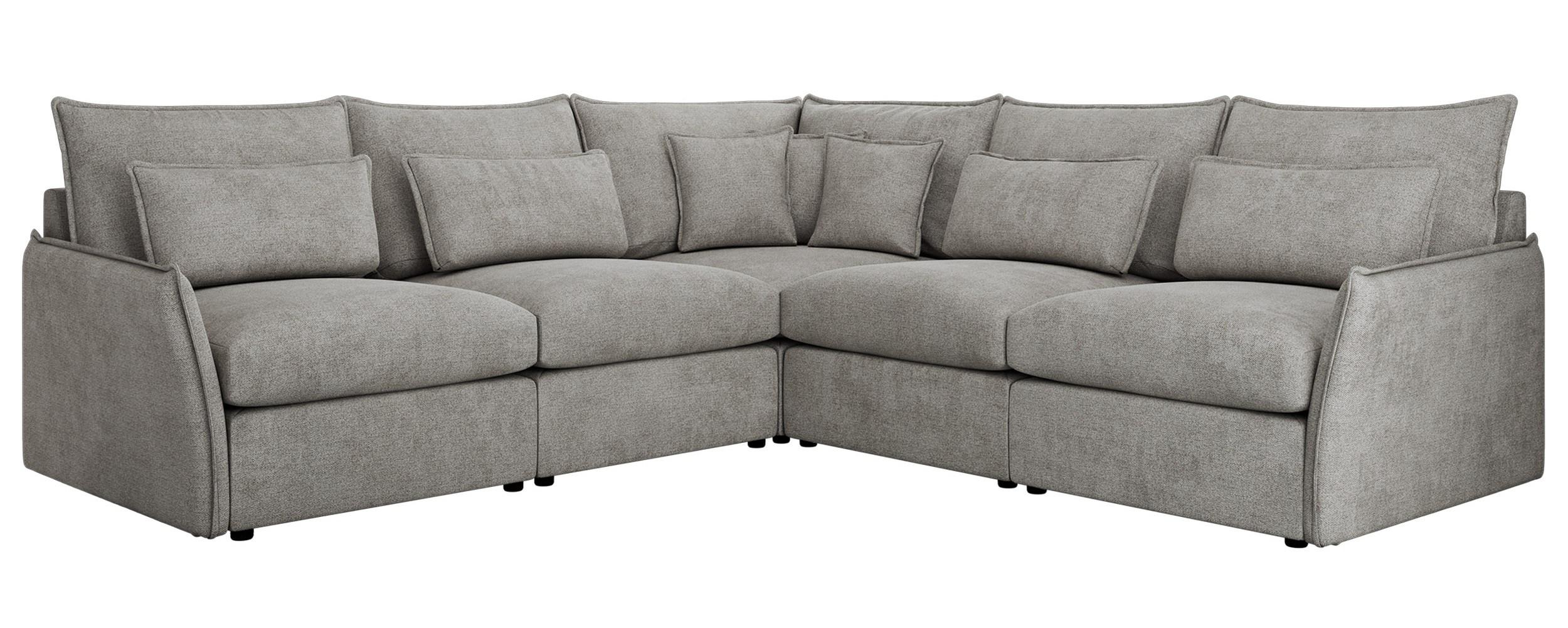 ECKSOFA VERSO L Hellgrau Struktur - Hellgrau/Schwarz, Kunststoff/Textil (270/270cm) - MKS
