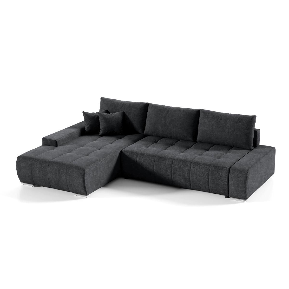 ECKSOFA Jonas 4 Sitzplätze Dunkelgrau - Grau, Holzwerkstoff (265/185cm) - Petits-meubles