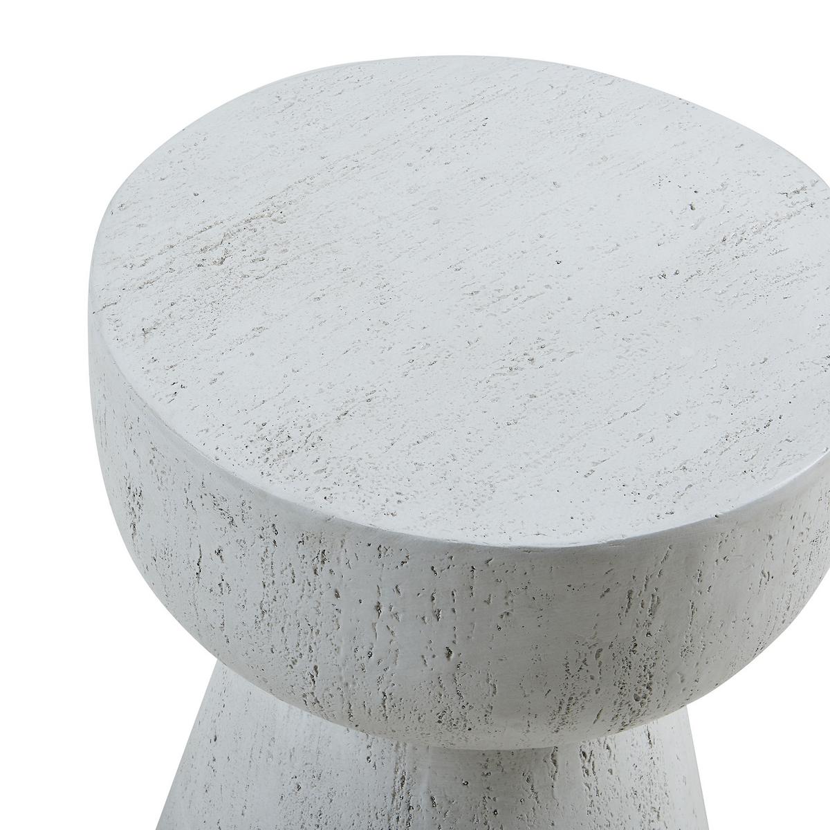 BEISTELLTISCH Oulvepijanse - Weiß, Stein (40/40/51cm) - [en.casa]