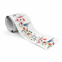TAPETENBORDÜRE selbstklebend Bunte Blumen Feldpflanzen Natur - Blau/Rot, Papier (10/300/300cm) - Muralo