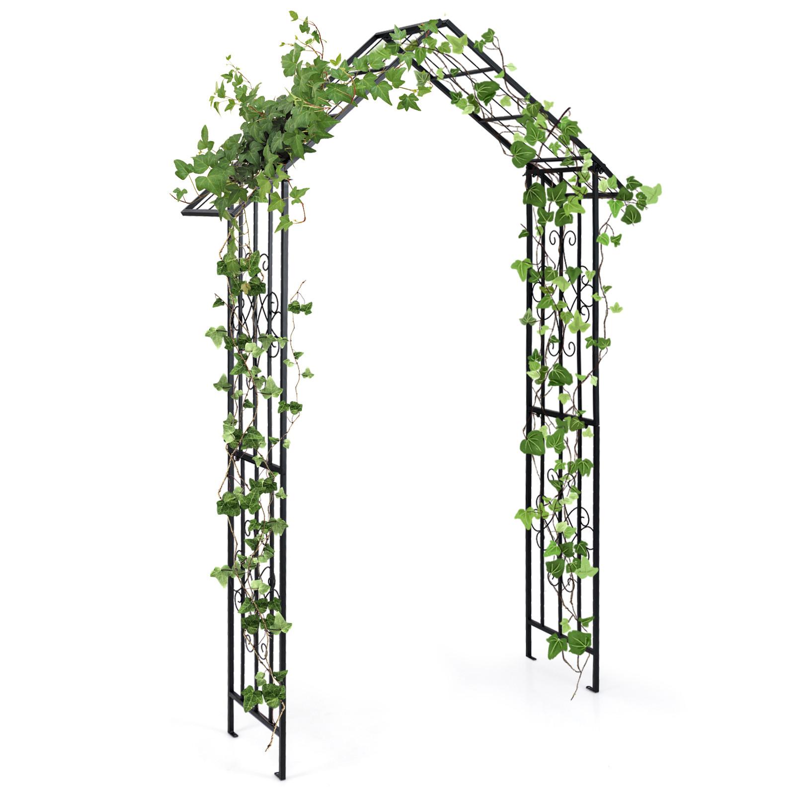 GARTENBOGEN Schwarz - Schwarz, Metall (140/223/40cm) - COSTWAY