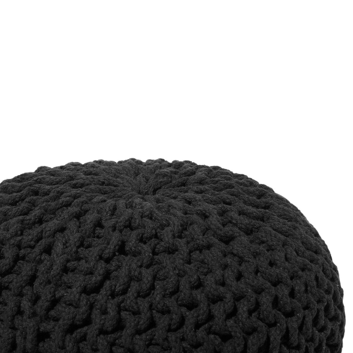 POUF Conrad 40/40/25 cm - Schwarz, Naturmaterialien/Textil (40/25/40cm) - Beliani