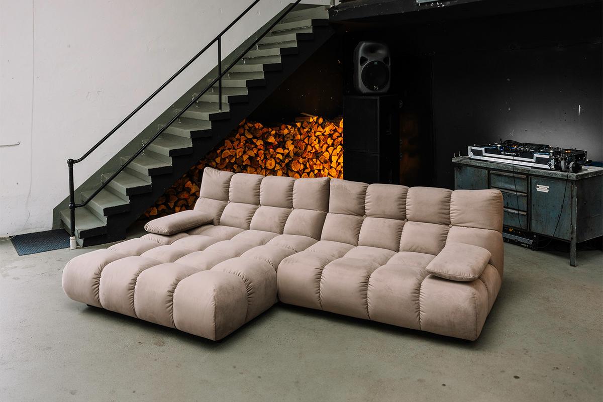 ECKSOFA VIVIEN Braun Velvet - Schwarz/Braun, Kunststoff/Textil (290/178cm) - KAWOLA