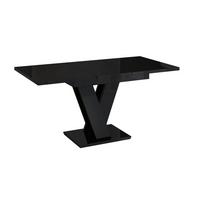 ESSTISCH MASSAR Ausziehbar 120 - 160 / 80 x 76 cm - Schwarz Hochglanz/Weiß, Holz (120/80/76cm) - MASSENO