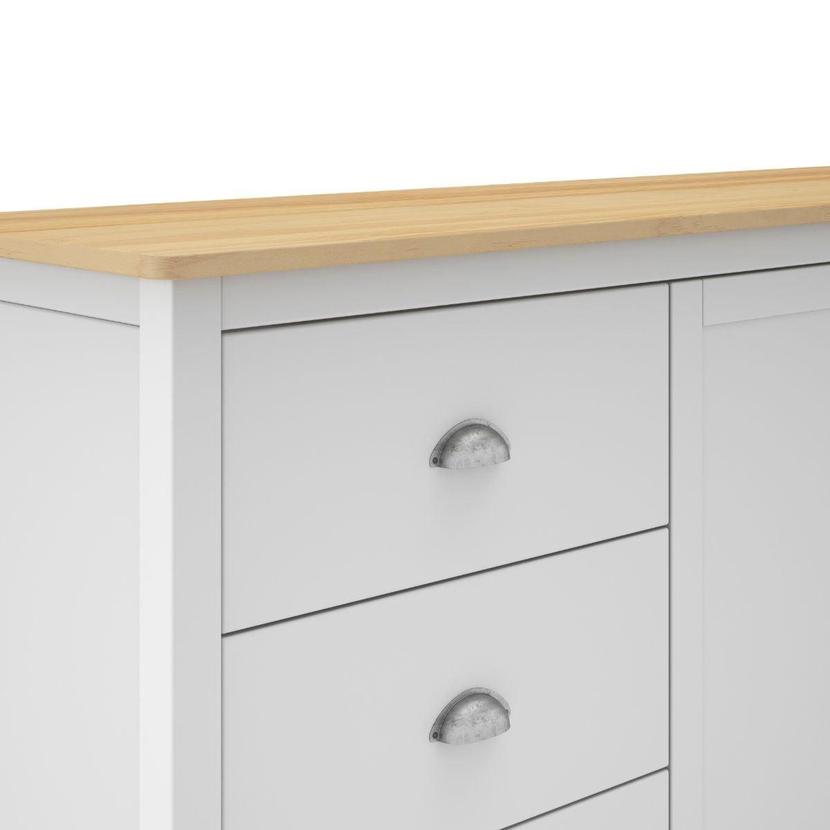 KOMMODE Misti Weiß 150/40/80.5 cm - Weiß, Holz (40/80.5/150cm) - Calicosy