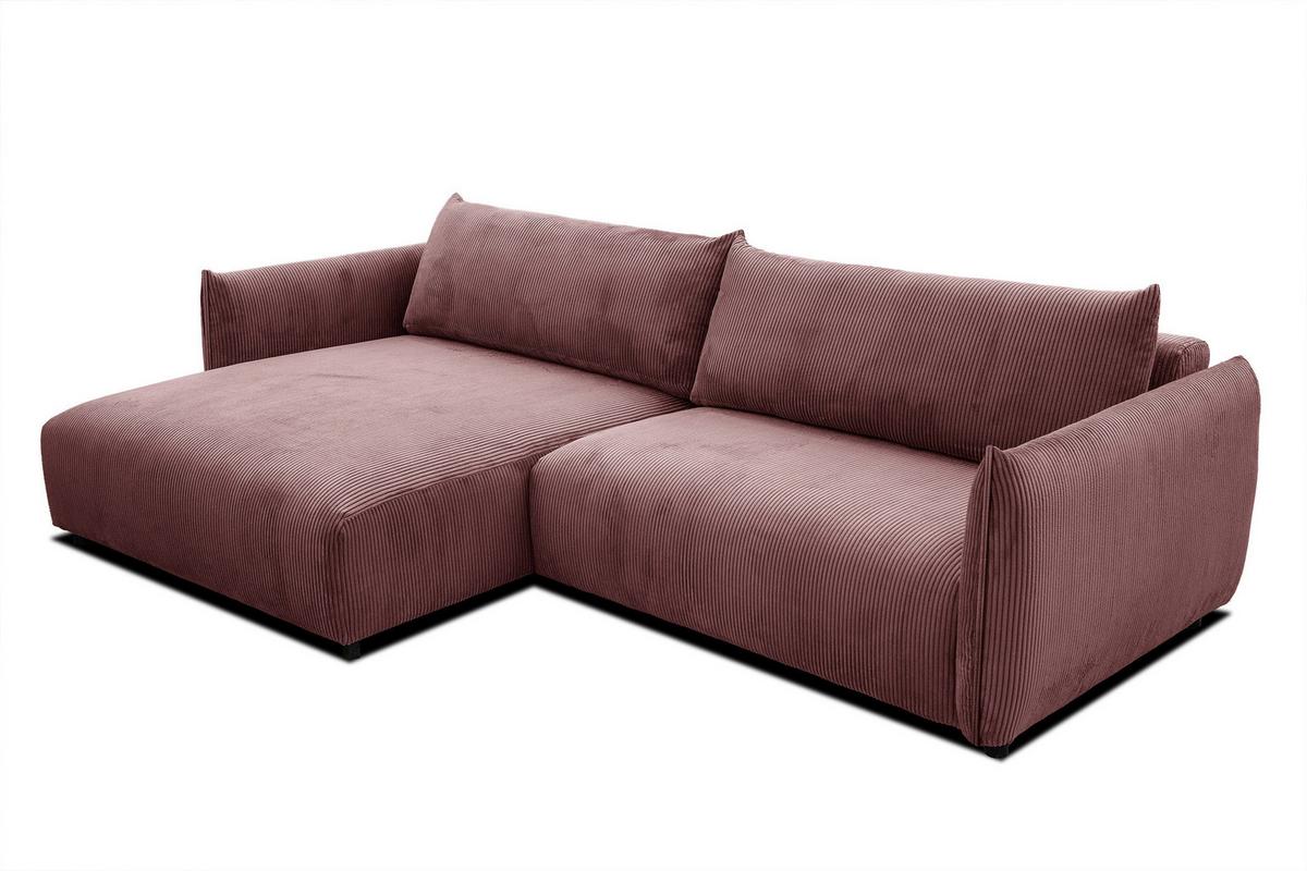 ECKSOFA TAUER 5-Sitzer, altrosa - Altrosa/Schwarz, Holzwerkstoff/Kunststoff (174/292cm) - Wozimo