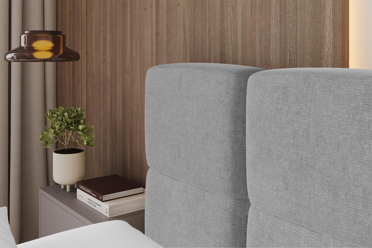 POLSTERBETT mit Bettkasten und Lattenrost, Bett mit Matratze H3/H4, Kopfteil, Boxbett, Doppelbett mit Stauraum - NATA-Z 120x200 Grau - Anthrazit, Holzwerkstoff/Textil (120/200cm) - ALTDECOR