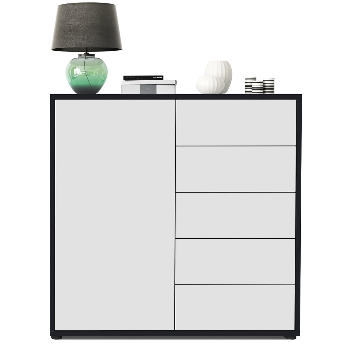 KOMMODE Ben Front in Weiß matt - Weiß, Holzwerkstoff (79/74/36cm) - Vladon