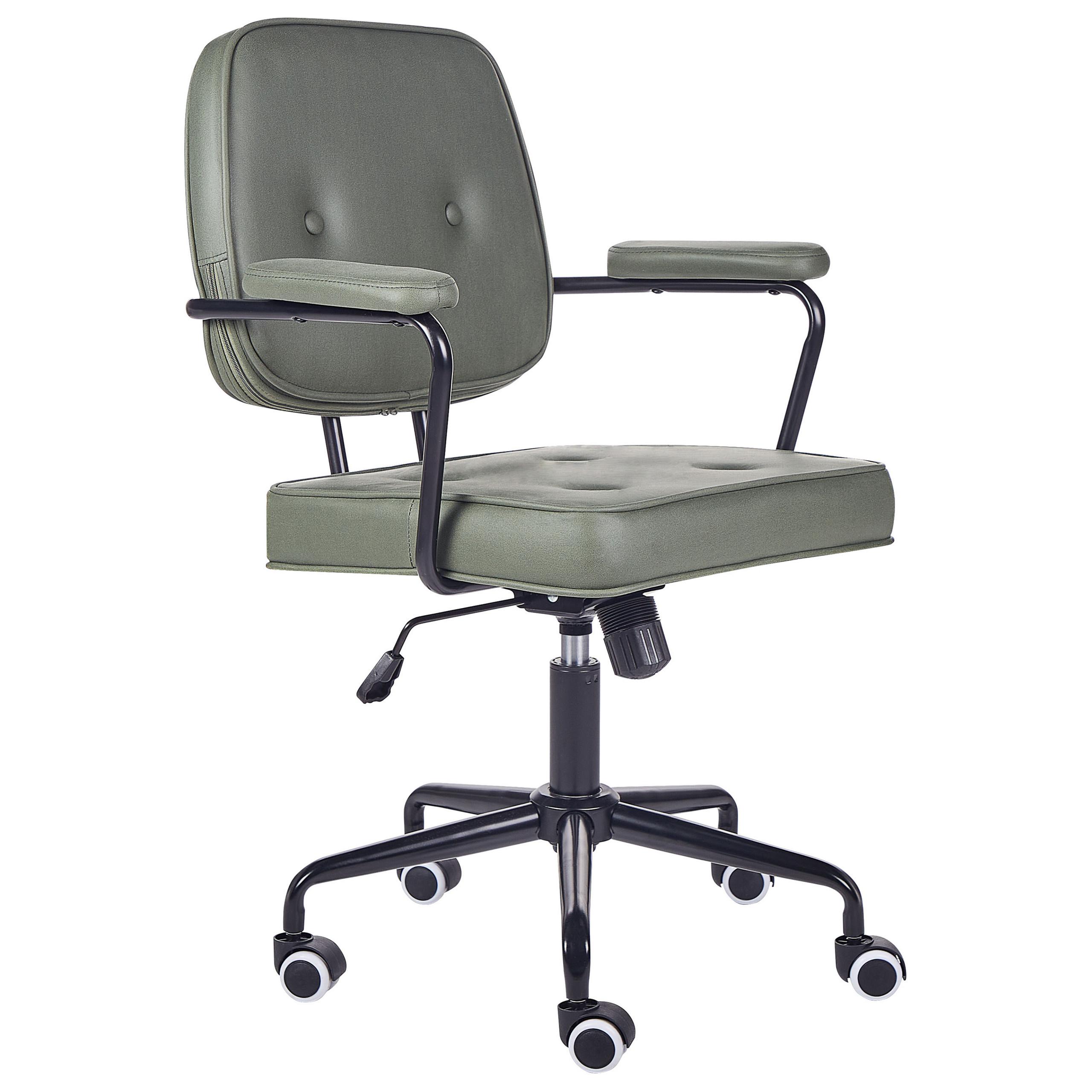 BÜROSTUHL Kunstleder Grün Pawnee - Grün, Textil/Metall (60/90/43cm) - Beliani
