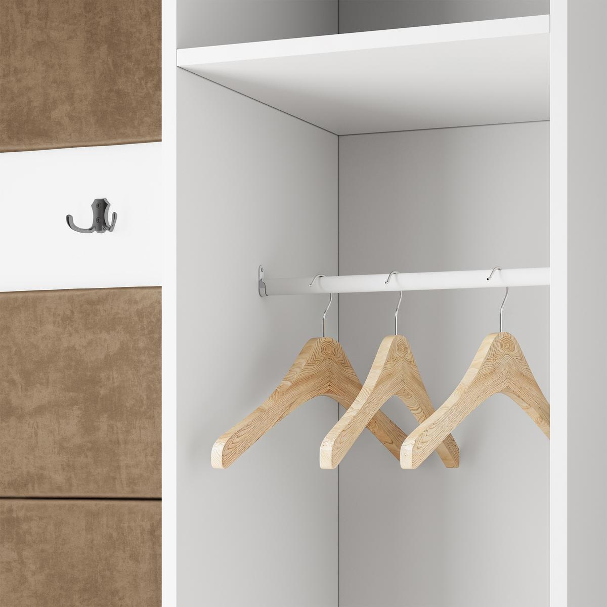 GARDEROBENSCHRANK VIRA 95/181/51 cm Modern Garderobe-Set Eiche Wotan - Eiche Wotan/Schwarz, Holzwerkstoff (95/181/51cm) - MASSENO