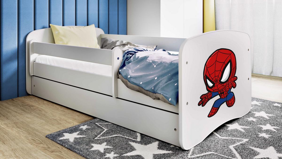 KINDERBETT mit Schublade Superheld 160/80 90/61/164 - Weiß, Holzwerkstoff (80/160cm) - RAUMHIRSCH FURNITURE