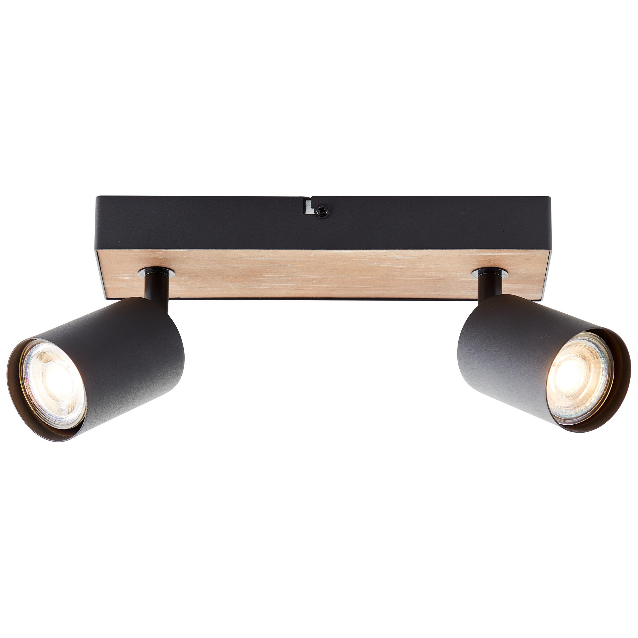 LED SPOT Jello Wood Schwarz/Holz 8/24/15,3 cm - Multicolor, Metall (8/24/15.3cm) - Brilliant