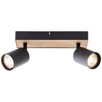 LED SPOT Jello Wood Schwarz/Holz 8/24/15,3 cm - Multicolor, Metall (8/24/15.3cm) - Brilliant