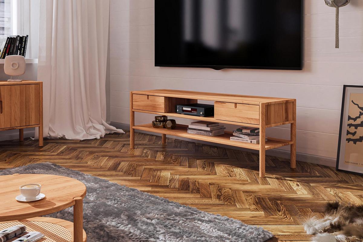 TV-SCHRANK INA Kernbuche - Kernbuche, Holz (160/59/46cm) - byoak