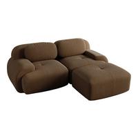 ECKSOFA Modulares Boneless Cord Sofa 2-Sitzer - Braun, Textil (208/178cm) - Urban Meuble