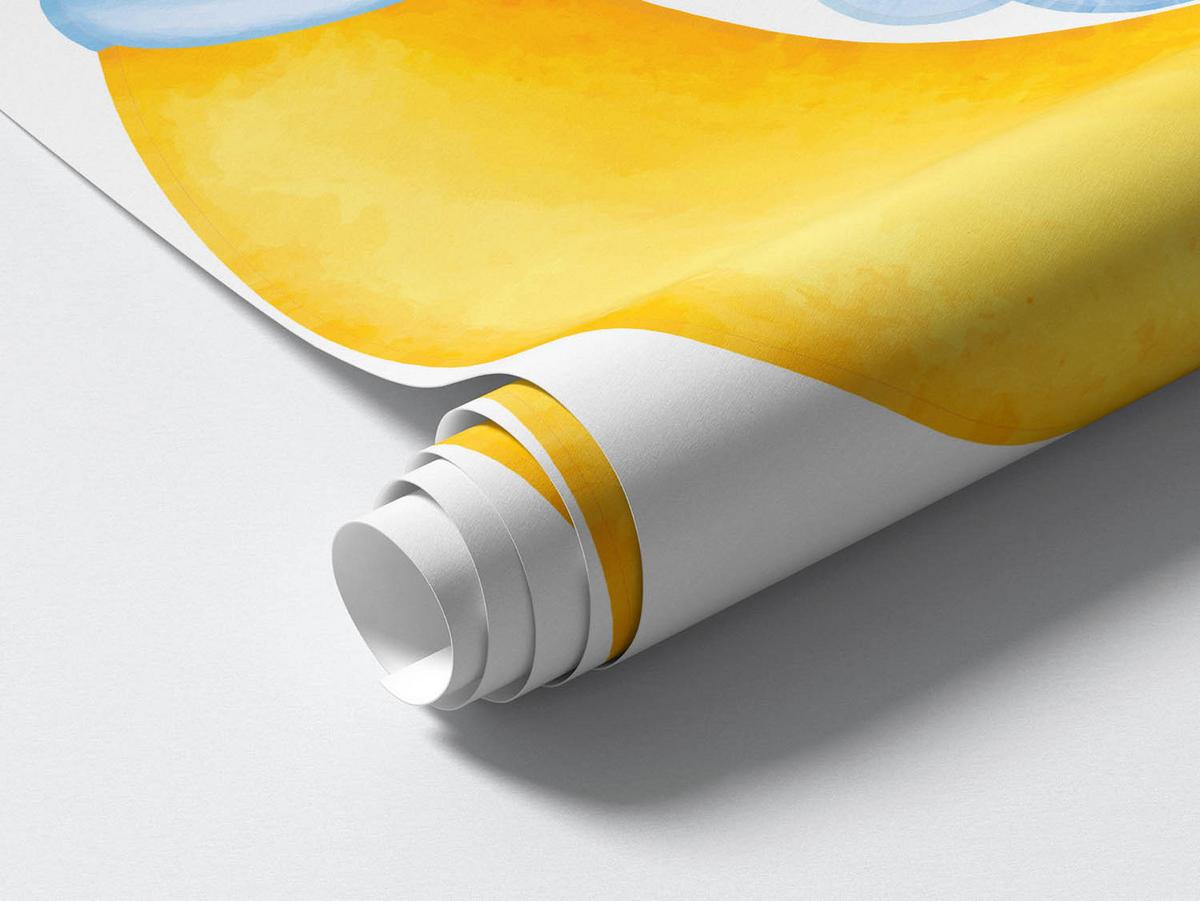 WANDAUFKLEBER 130x177cm - Wolkenelefanten - Multicolor, Kunststoff (130/177/0.1cm) - Wallfluent