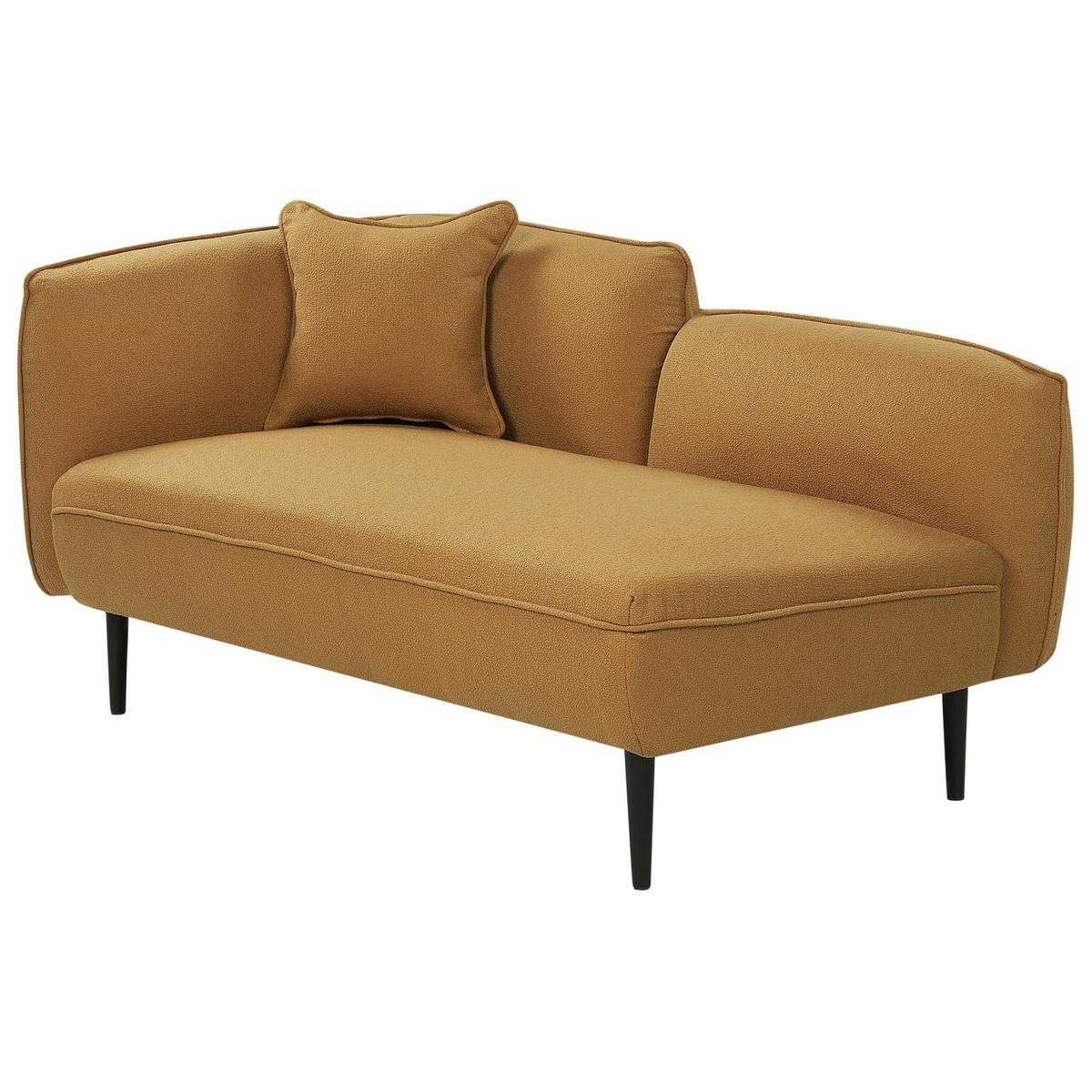 CHAISELONGUE-LINKSSEITIGE Bouclé Senfgelb Chevannes - Gelb/Schwarz, Textil (138/74/77cm) - Beliani