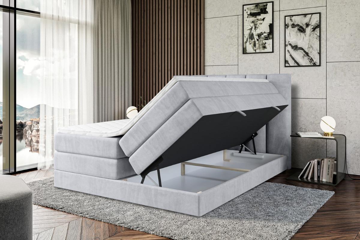 BOXSPRINGBETT BOXI1 KING - 140x200 - H3/H4 - Hellgrau - Hellgrau, Holzwerkstoff (140/200cm) - ALTDECOR