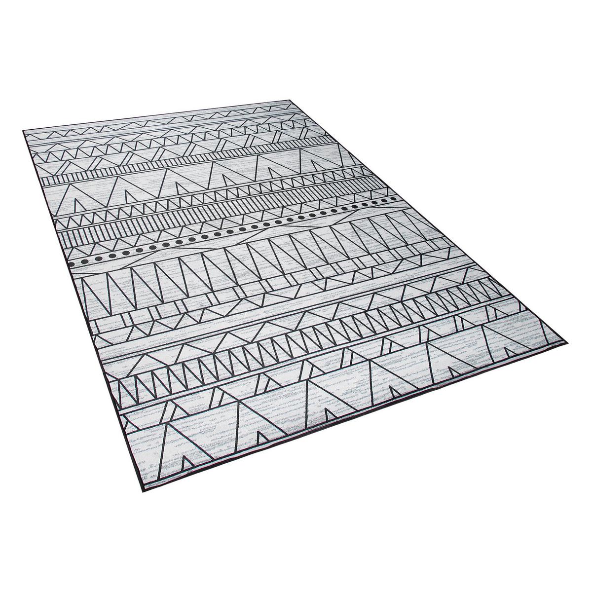 KURZFLOR-TEPPICH Keban 200/140 cm - Schwarz, Kunststoff (140/200cm) - Beliani