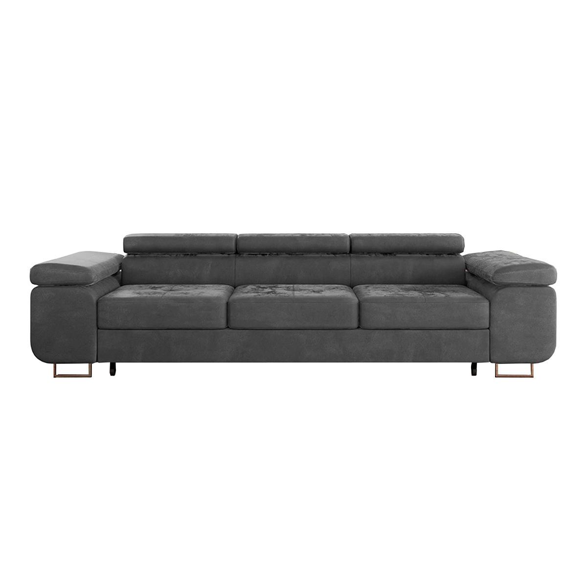 SCHLAFSOFA Wilson 3 Sitzplätze Dunkelgrau - Grau, Textil (275/69/100cm) - Petits-meubles