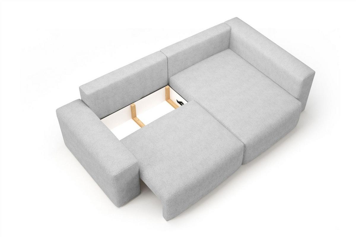 ECKSOFA Arona Mit Schlaffunktion - Beige, Holzwerkstoff/Textil (253/148cm) - Fun Möbel