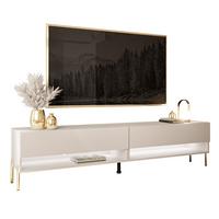 LOWBOARD TV-Schrank CALANTE 180 cm auf geraden goldenen Chrom-Beinen - Kaschmir/Goldfarben, Holzwerkstoff/Metall (180/44/35cm) - Lookway
