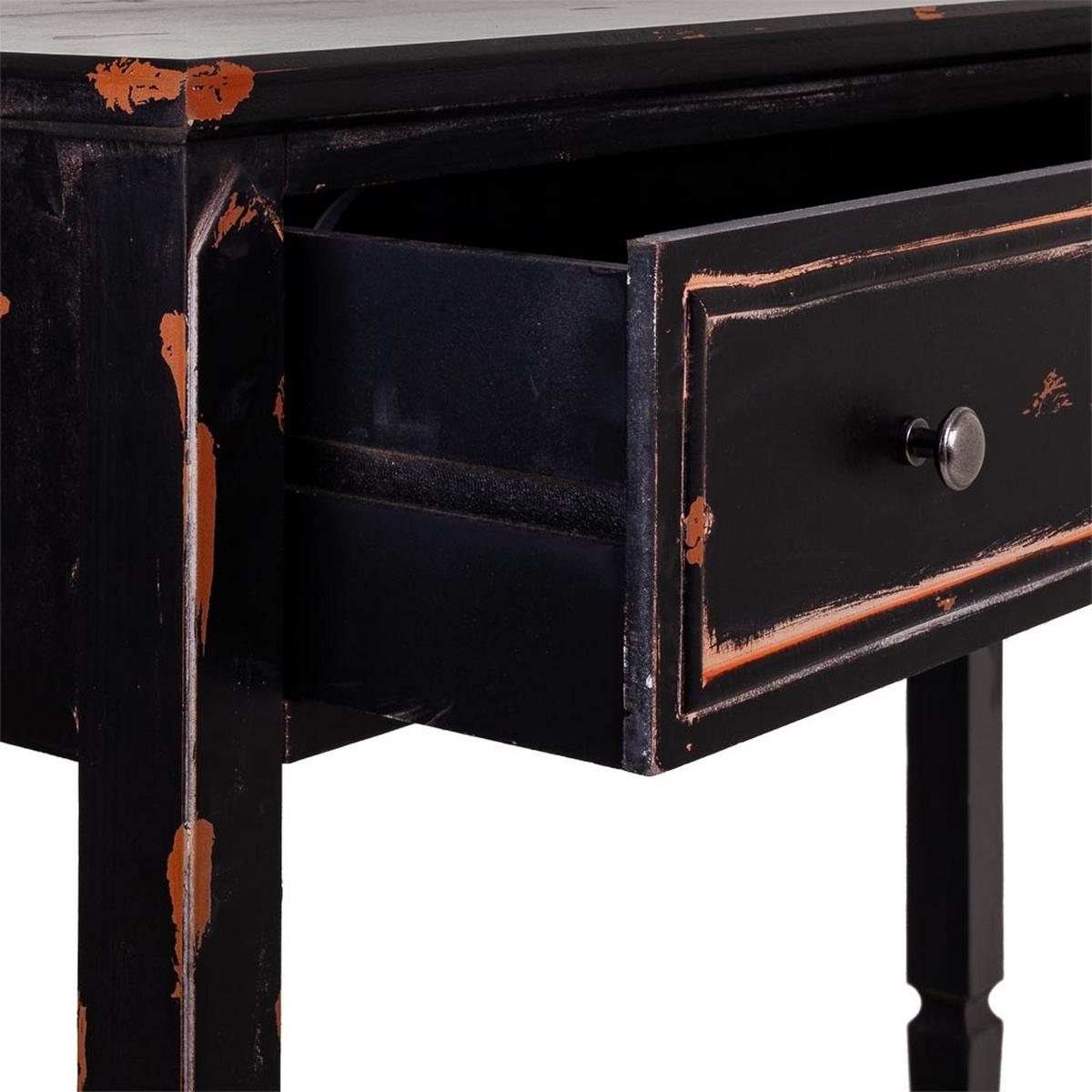KONSOLE aus holz 112x38x82 cm Schwarz - Schwarz, Holz (38/112/82cm) - Wanderlust