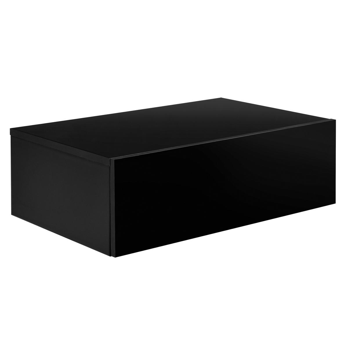 NACHTTISCH Oslo, 2er Set, hängend, mit Schublade - Schwarz, Holzwerkstoff (46/15/30cm) - [en.casa]