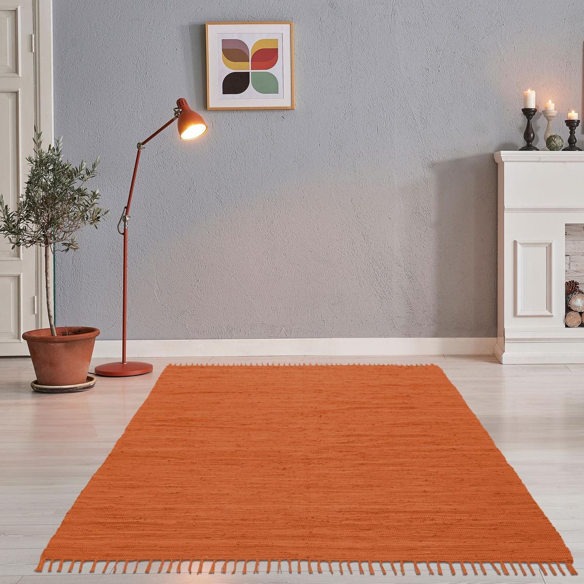FLECKERLTEPPICH Chindi 40x60 cm - Terracotta, Textil (40/60cm) - Rug and Roll
