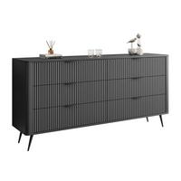 SIDEBOARDS SCARLETT 6S MIT SCHUBLADEN SCHWARZ - Schwarz, Holzwerkstoff (163/81/38cm) - Lookway