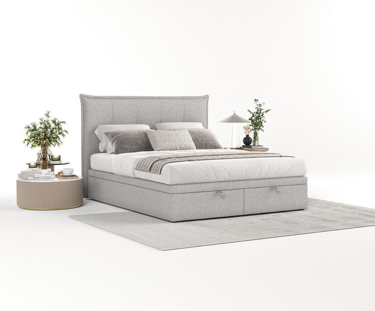 POLSTERBETT Liano mit Stauraum 120/200 cm Grau im Megan Stoff - Schwarz/Grau, Holz/Holzwerkstoff (120/200cm) - AltaBeds