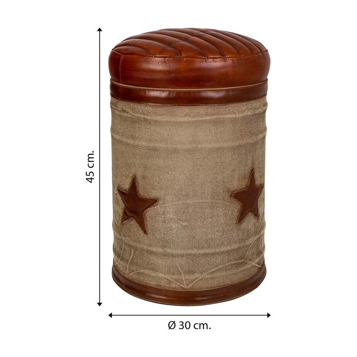 HOCKER, braun, 30x45cm - Multicolor, Metall (30/45/30cm) - Wanderlust