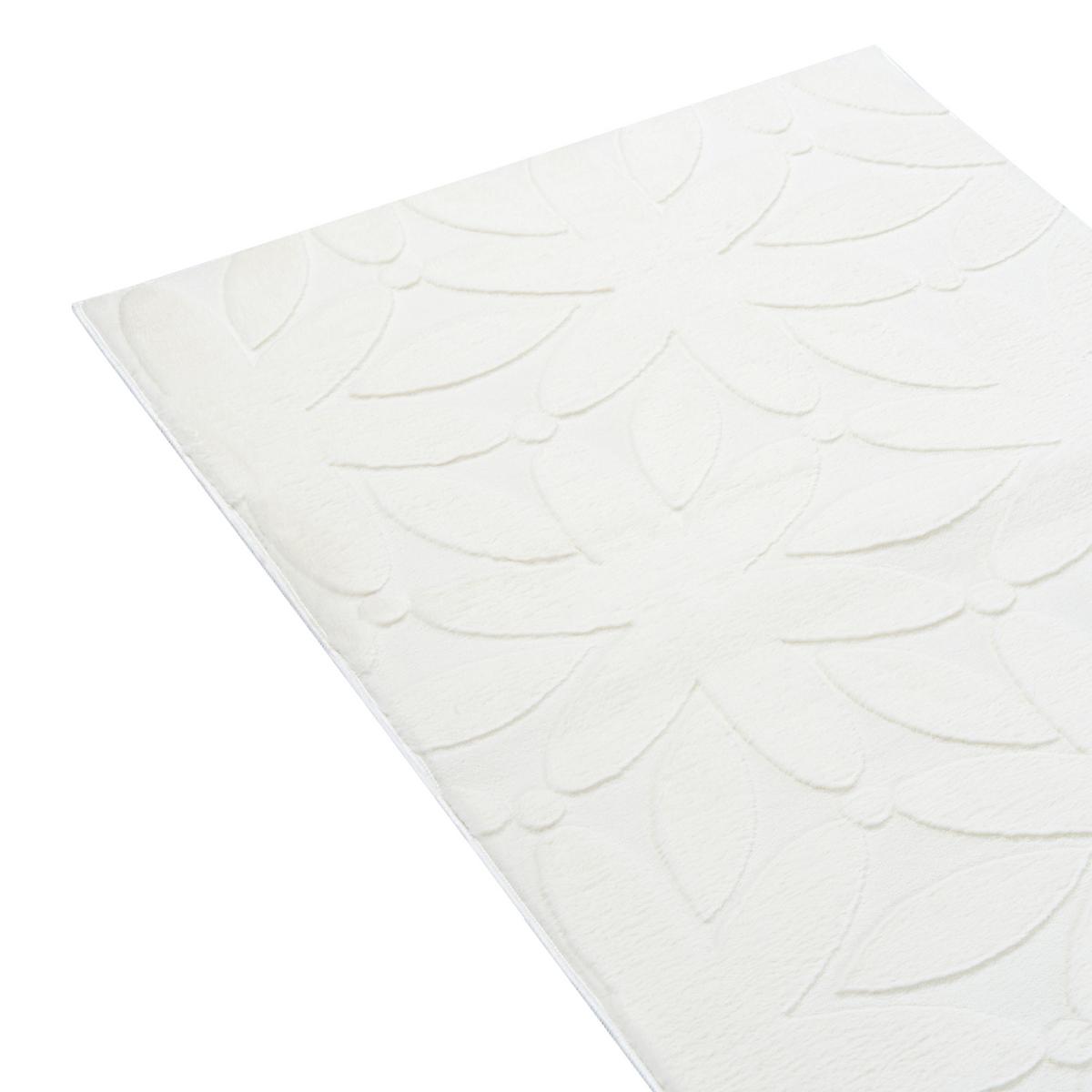 TEPPICH Cremeweiß 80/300 cm Hood - Creme/Weiß, Textil (80/300cm) - Beliani