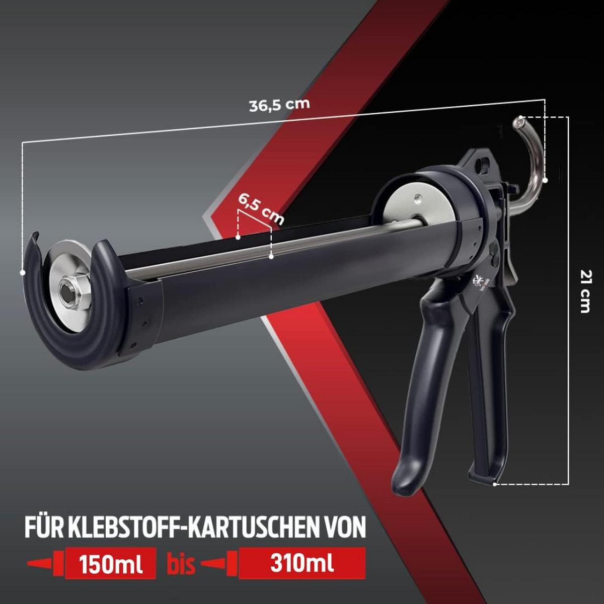 KARTUSCHENPRESSE für 150x310 ml Kartuschen - Schwarz, Kunststoff/Metall - bestTools