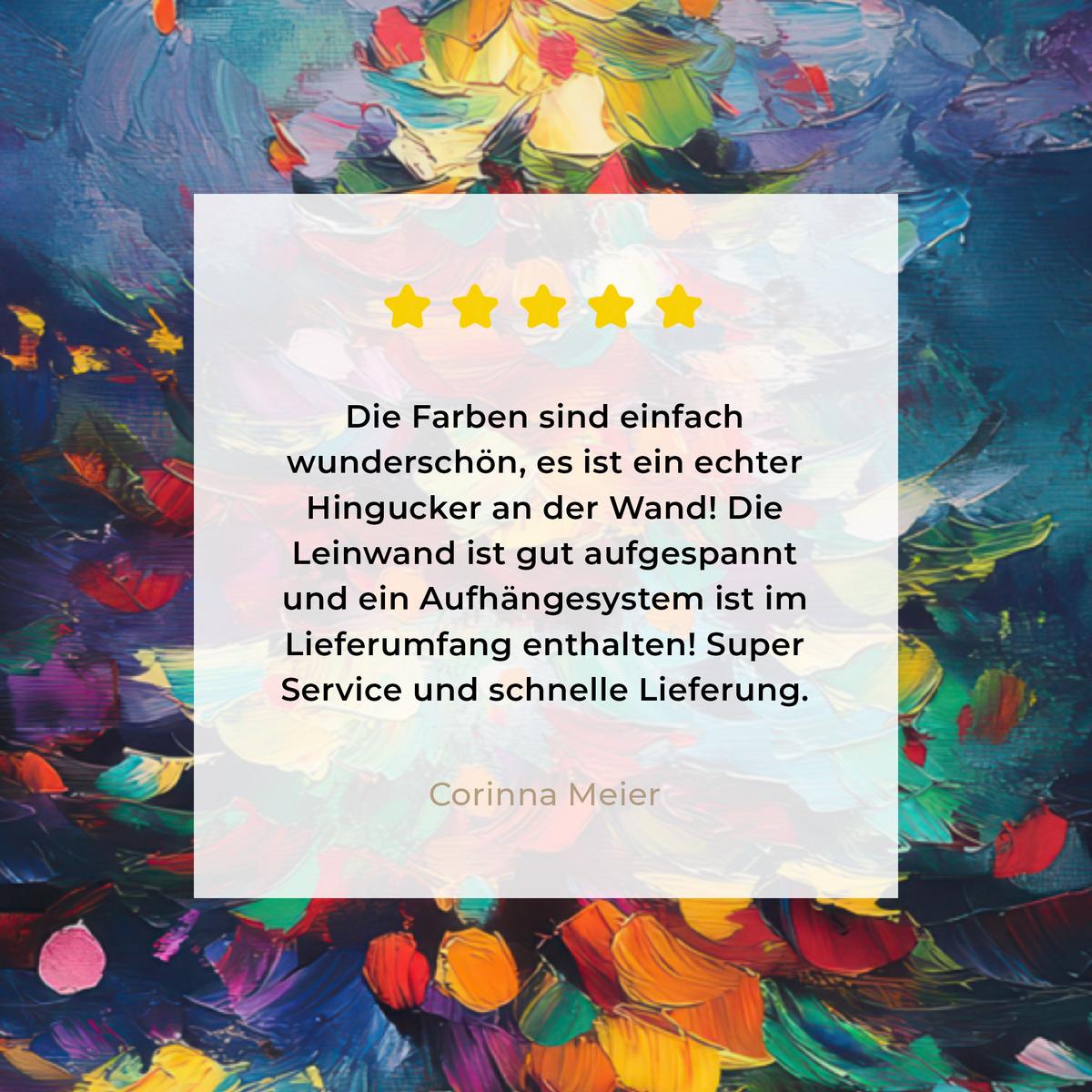 LEINWANDBILD Weihnachtsbaum - Weihnachten - Abstrakt - Farbenfroh Wandbild 40x30 cm - Multicolor, Textil (40/30cm) - MuchoWow