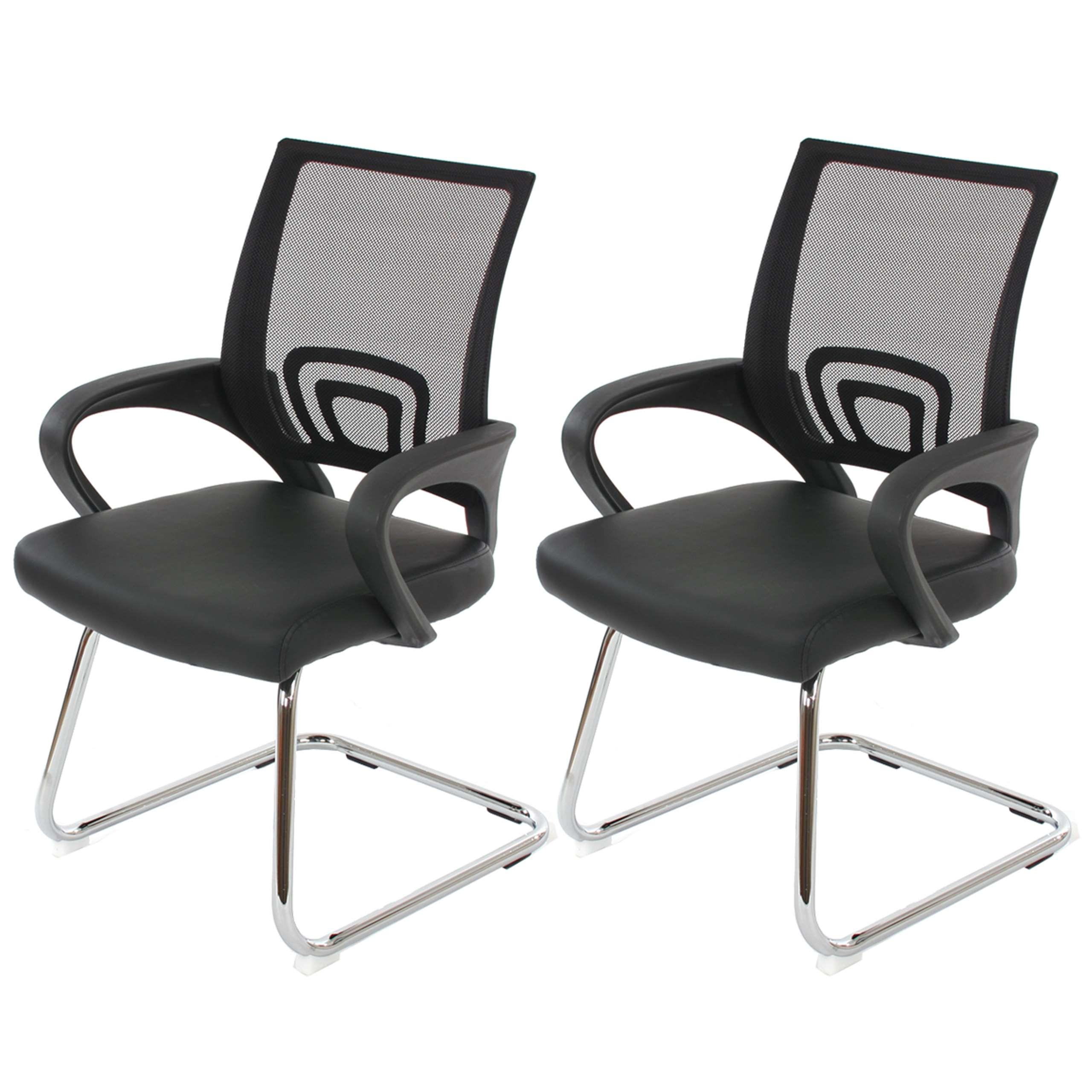 KONFERENZSTUHL Schwarz 2er-Set - Schwarz, Textil (57/92/59cm) - MCW