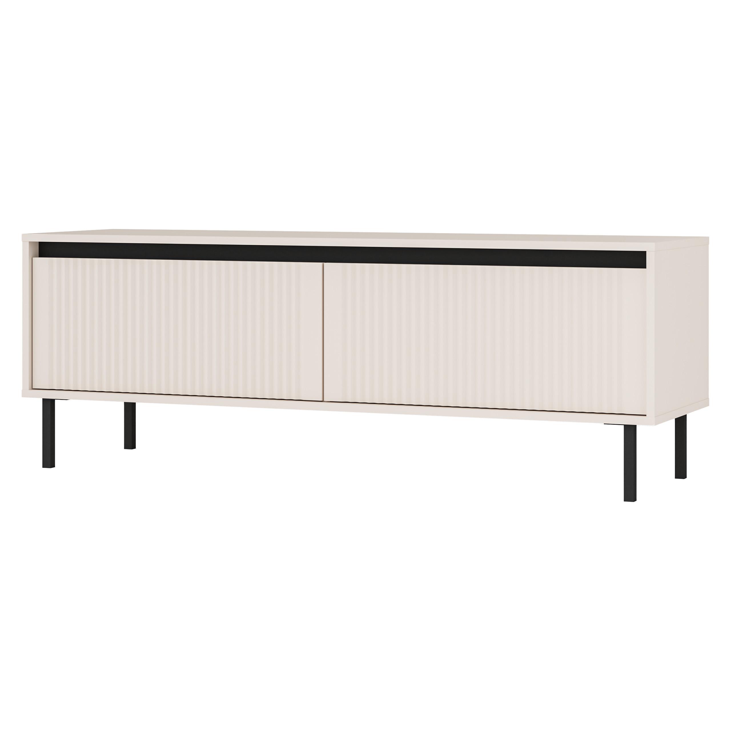 LOWBOARD OSTIA 140,2x40x50 cm mit 2 Schubladen für Wohnzimmer Modern Beige - Beige, Holzwerkstoff (140.2/50/40cm) - MASSENO