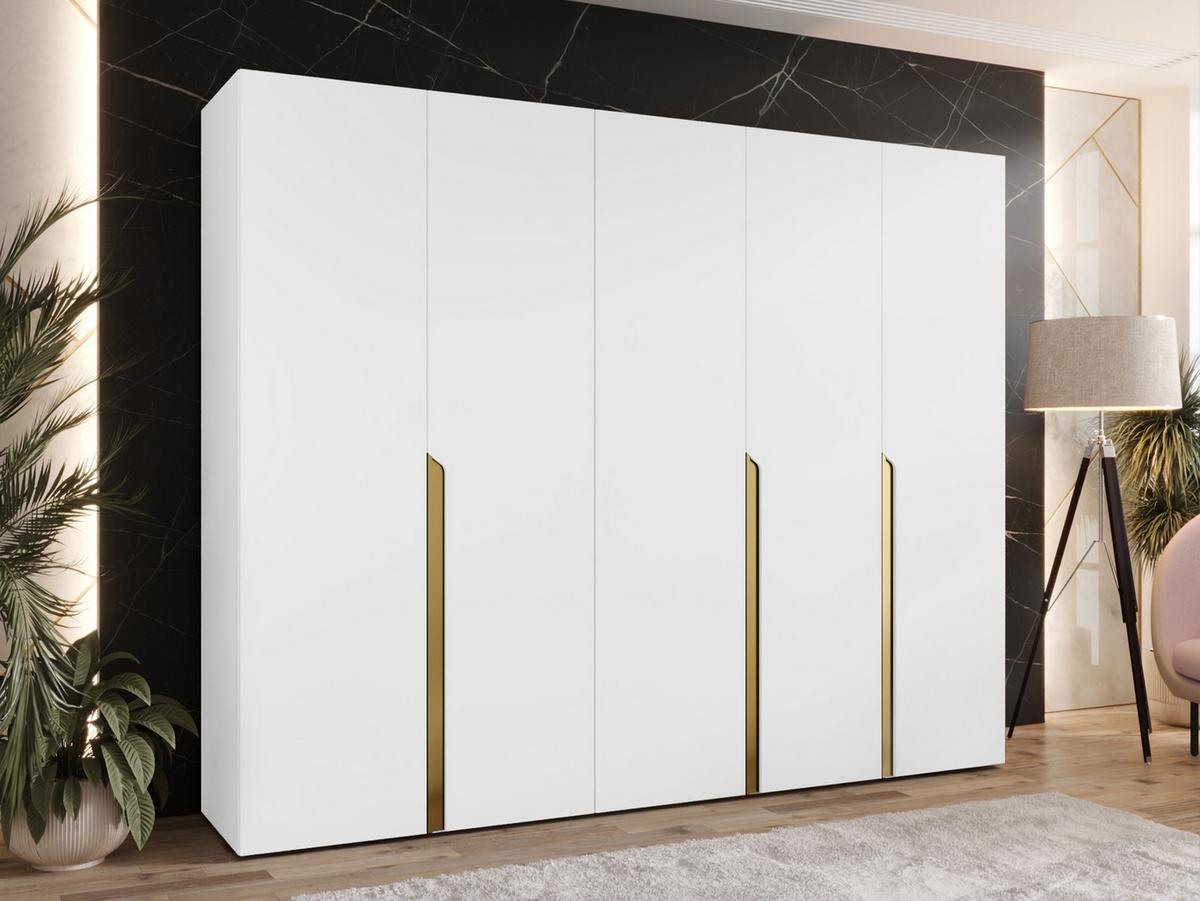 DREHTÜRENSCHRANK Mila I 250 - Goldfarben/Schwarz, Holzwerkstoff/Kunststoff (250/202/52cm) - MIRJAN24